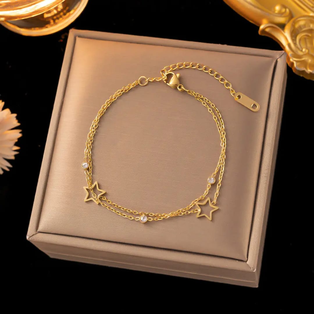 Chain Hollow Star Charms - Bracelet