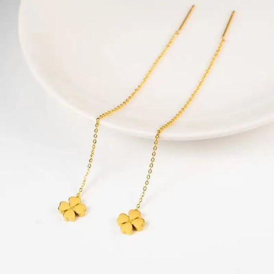 Four Leaf Clover Ear Threader - Earrings