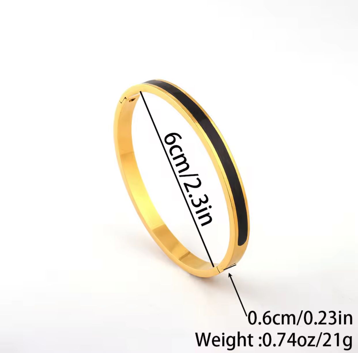 Black & Gold Enamel Bangle - Bracelet