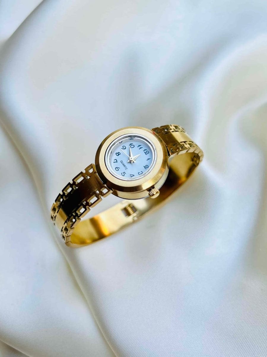 Exquisite Gold Cuff Watch - Bracelet