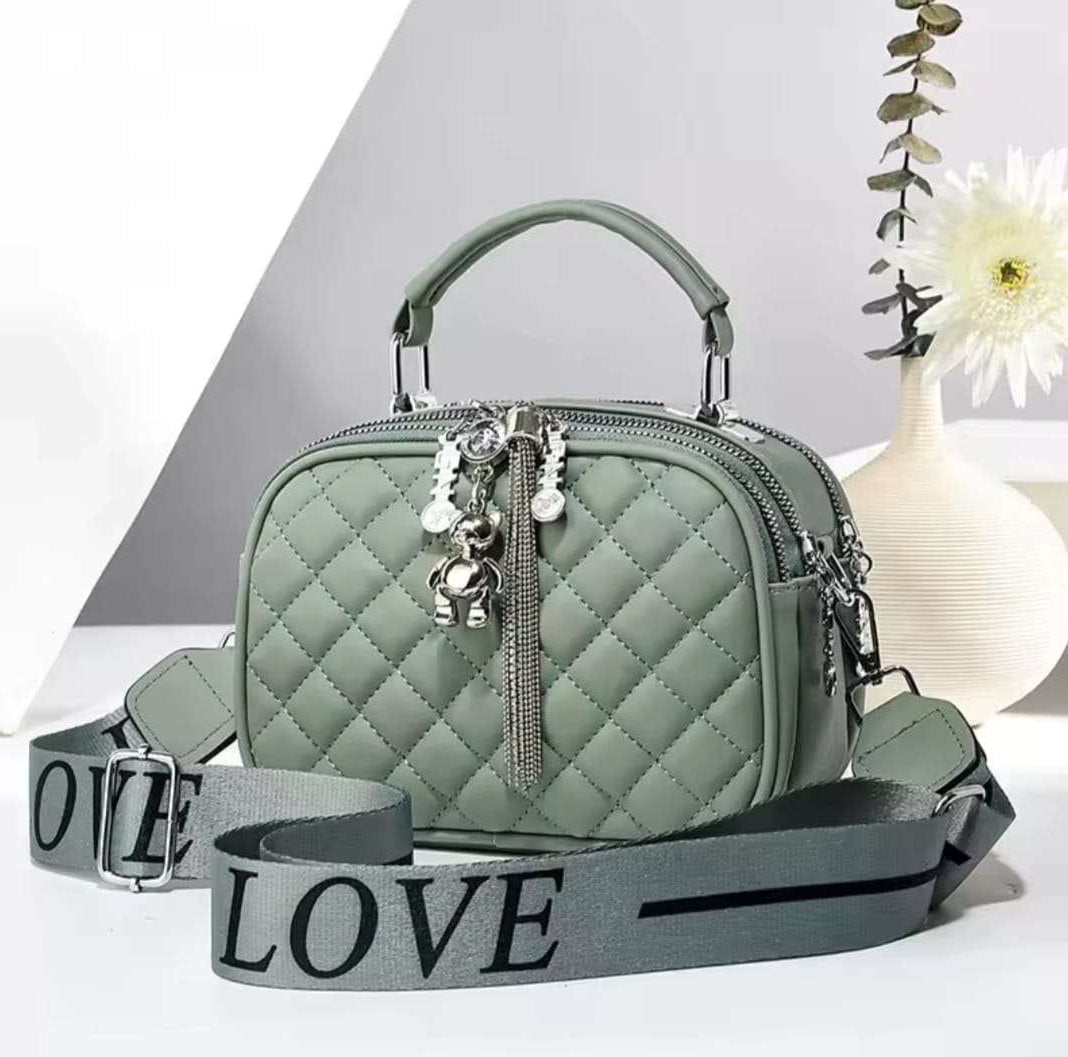 Crossbody Sling Bag Green, Stylish Ladies Handbag by The Leather Jewel, Pakistan