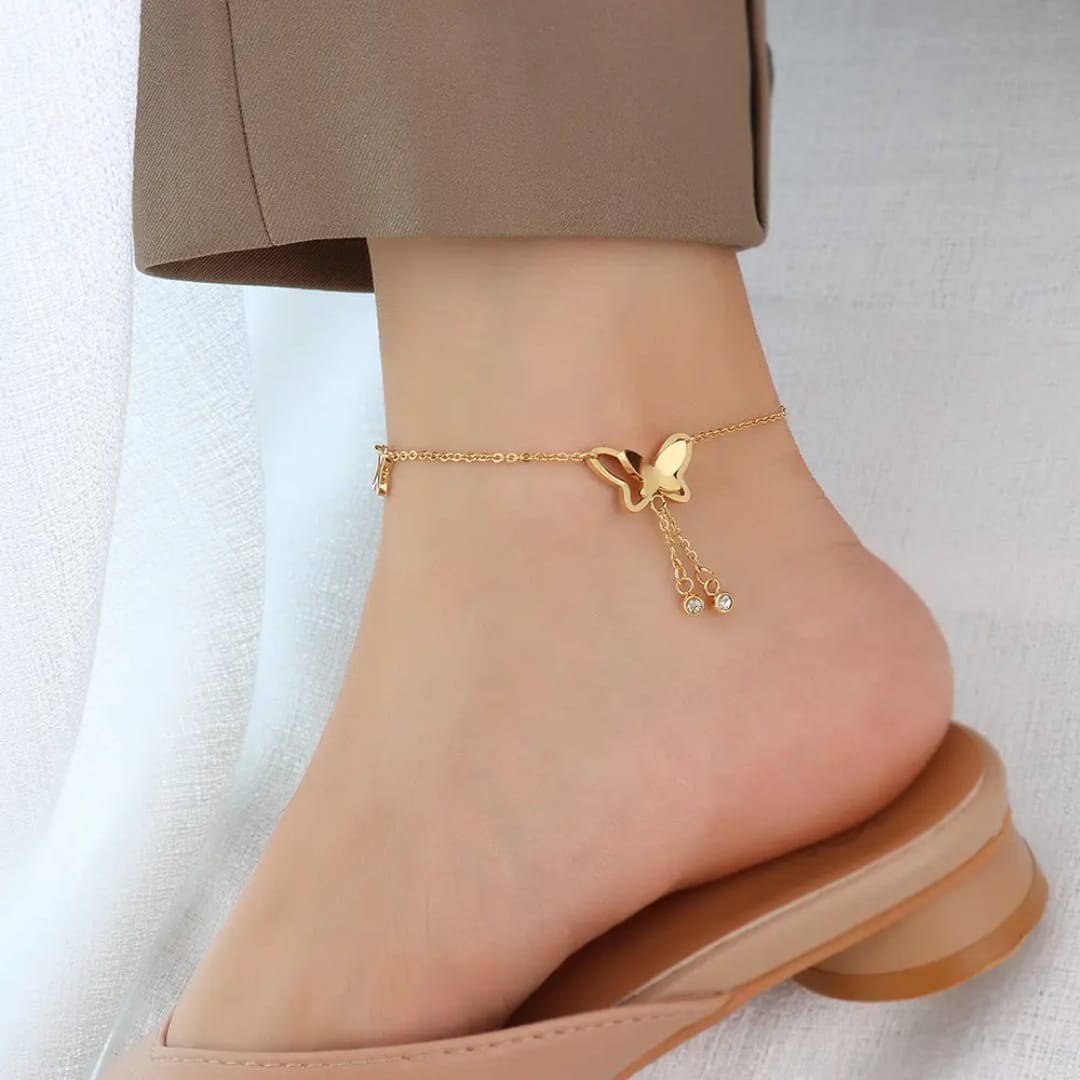 Delicate Butterfly Pendant - Anklets