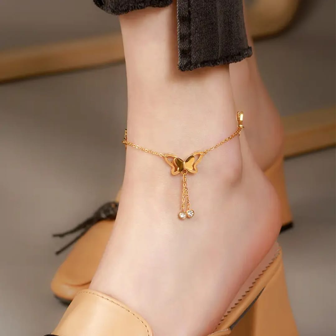 Delicate Butterfly Pendant - Anklets