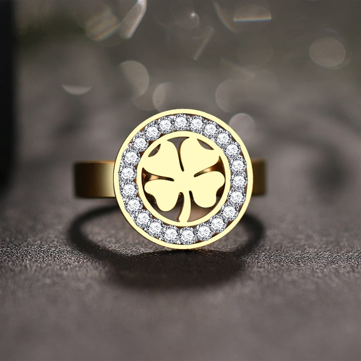Elegant Clover - Ring , Elegant Tarnish-Free Ring for Women by The Leather Jewel
