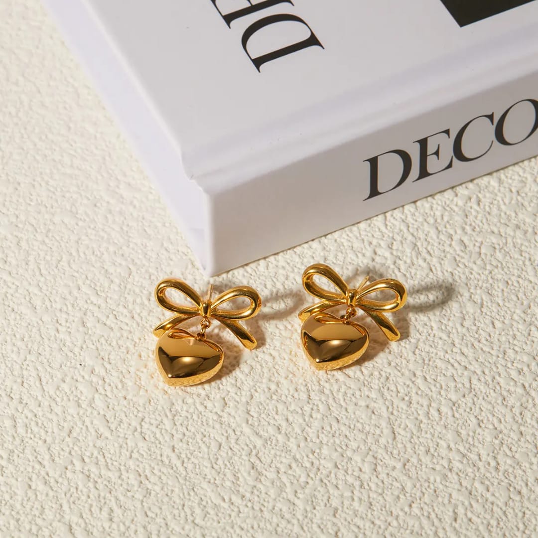 Heart Love French Knot Stud - Earrings, Tarnish-Free Stylish Jewelry by The Leather Jewel