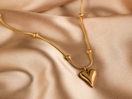 luxury love heart clavicle chain - Necklace, Tarnish-Free Jewelry by The Leather Jewel, Pakistan