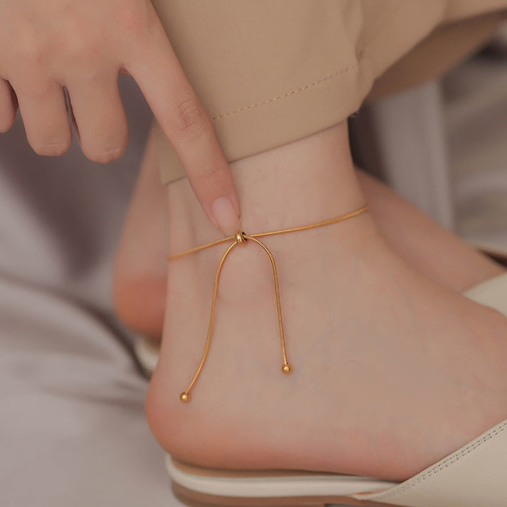 Premium Gold Chain - Anklet ,Elegant Tarnish-Free Jewelry by The Leather Jewel