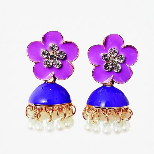 Flower jhumka - Earrings