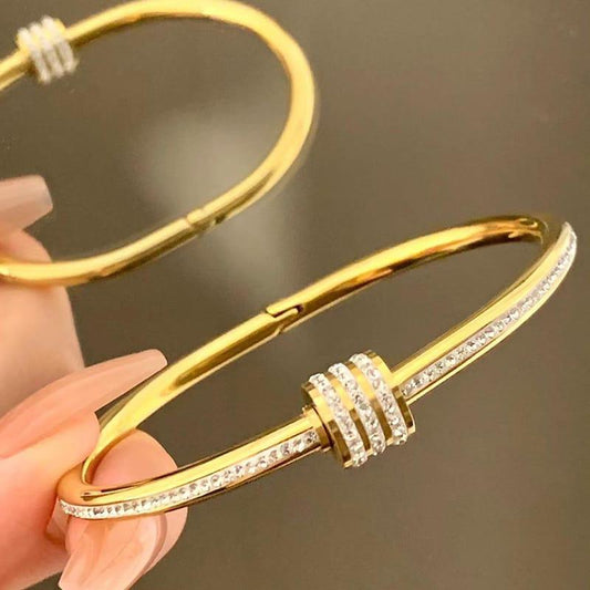 Rhinestone Studded Bangle - Bracelet