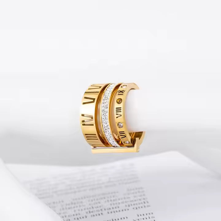 Roman Numeral Multilayer - Ring ,Tarnish-Free Jewelry by The Leather Jewel, Pakistan