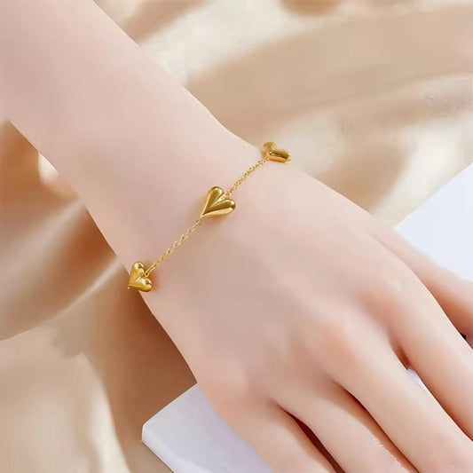 Romantic Heart Charm - Bracelet , Tarnish-Free Jewelry by The Leather Jewel, Pakistan