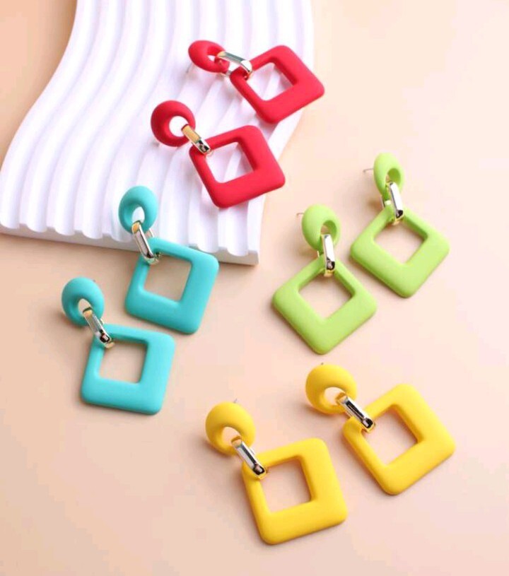 Rhombus Diamond Acrylic - Earrings