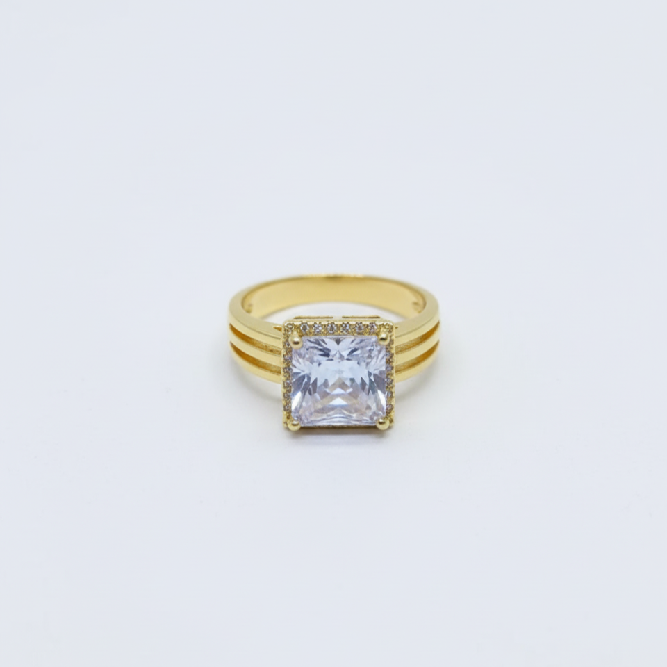 Sizzling Single Stone Gold - Ring