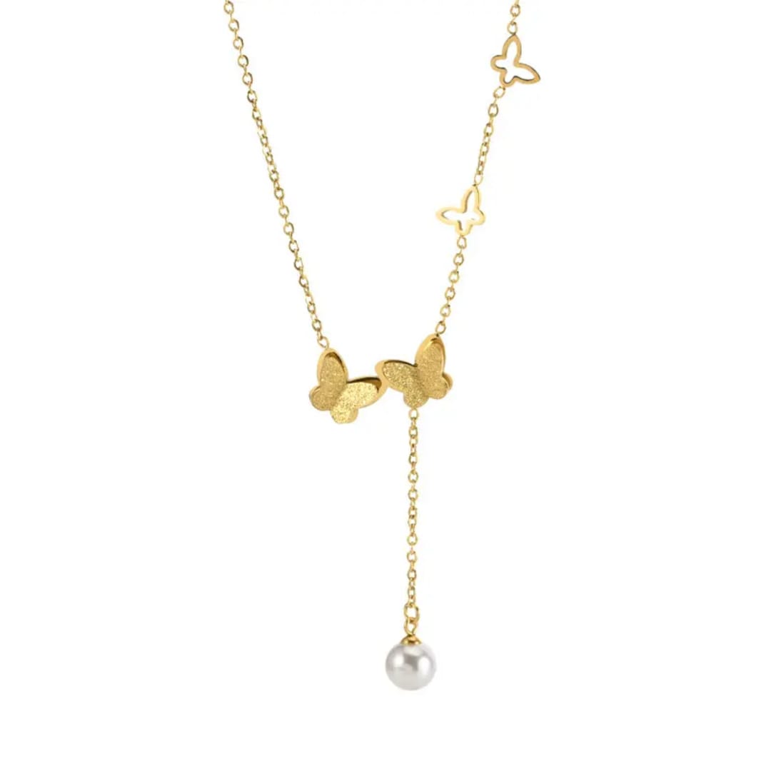 Sparkling Butterfly Pendant - Necklace