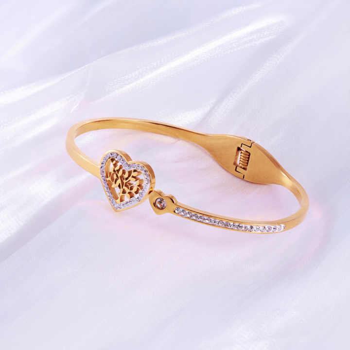 Stainless Steel Luxury Love Heart - Bracelet, Stylish Everyday Jewelry by The Leather Jewel