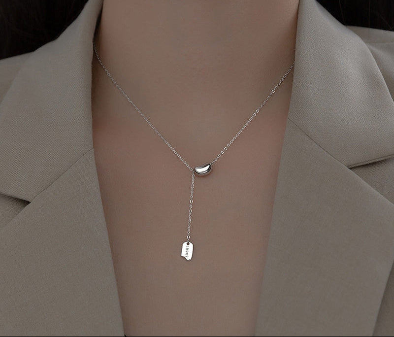 Sterling Silver Lucky Bean - Necklace. Tarnish-Free Jewelry by The Leather Jewel