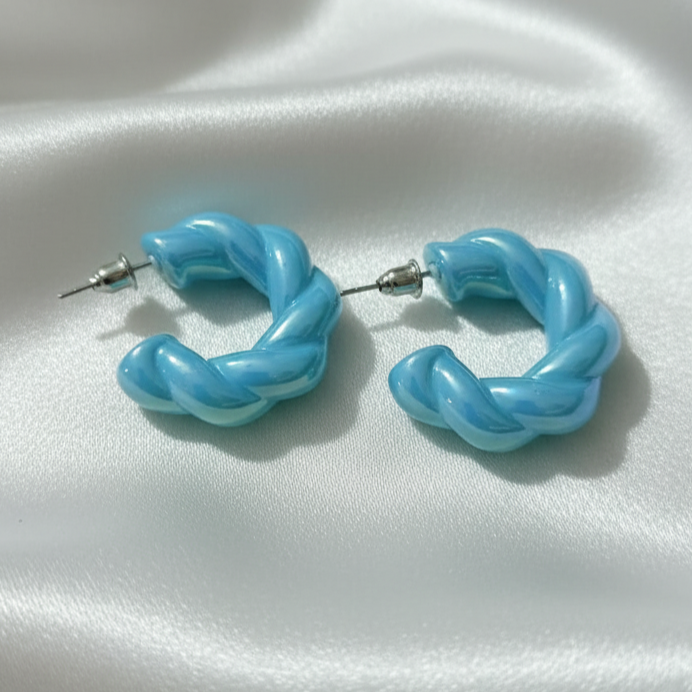 Twisted Hoops Earrings, Fashion Jewelry by The Leather Jewel
