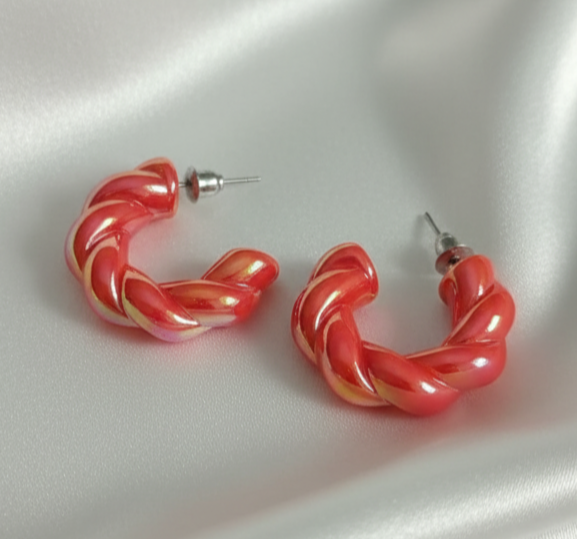 Twisted Hoops Earrings, Fashion Jewelry by The Leather Jewel