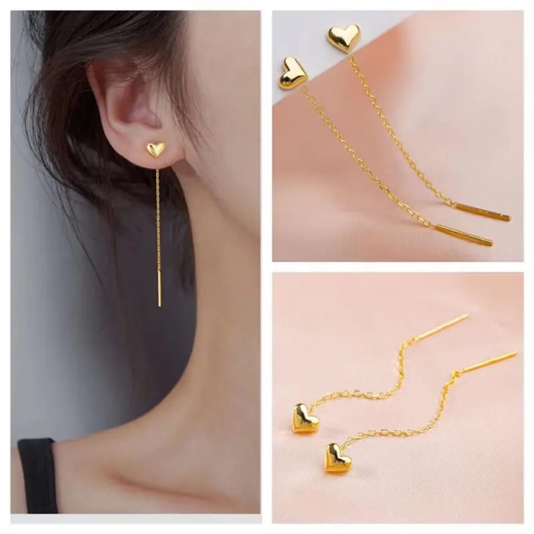 Vintage Heart Threader - Earring