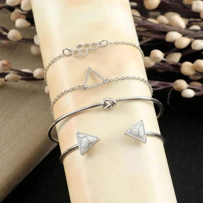 4pcs Metal Cuff Set - Bracelet