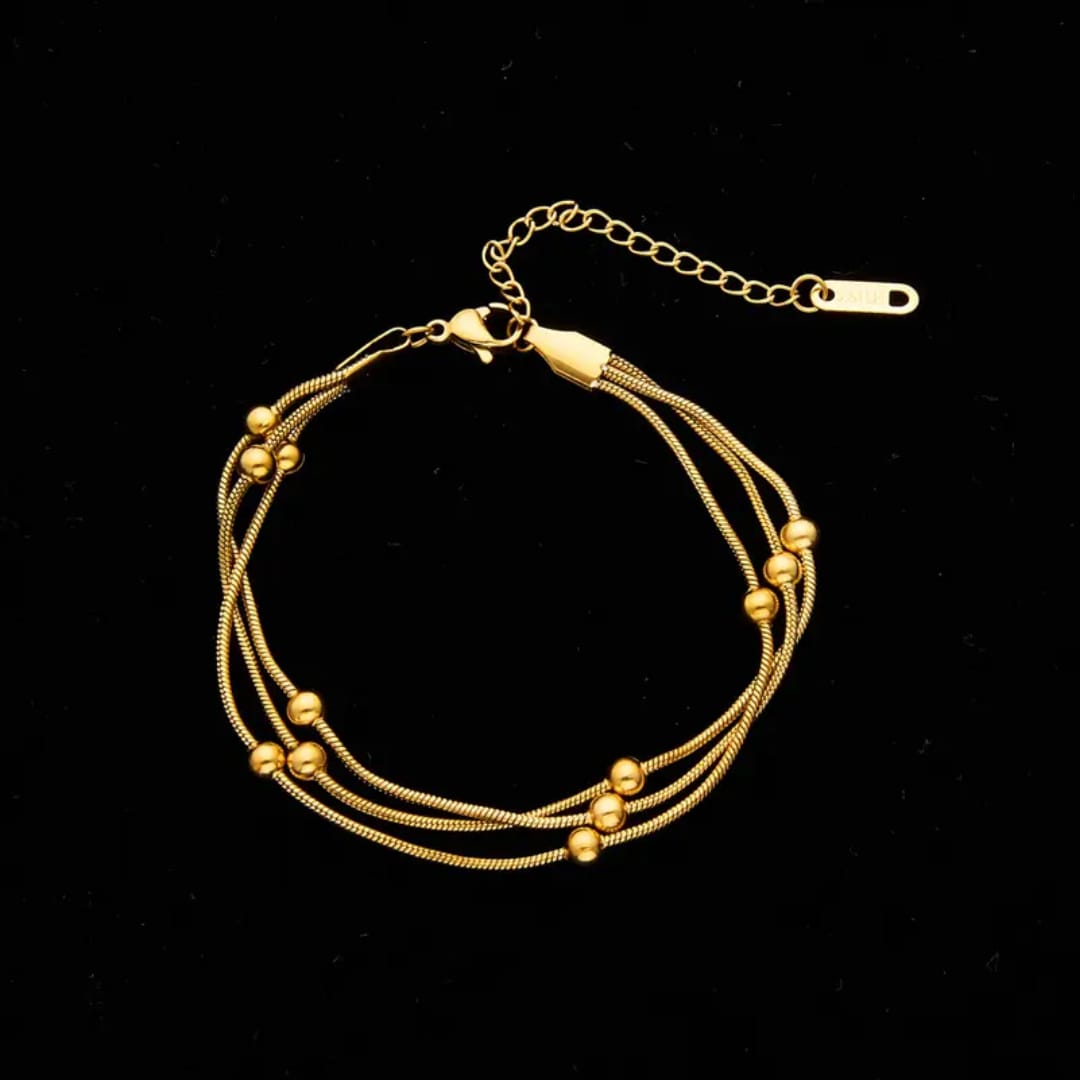 3 Layer Golden Beads Premium - Bracelet