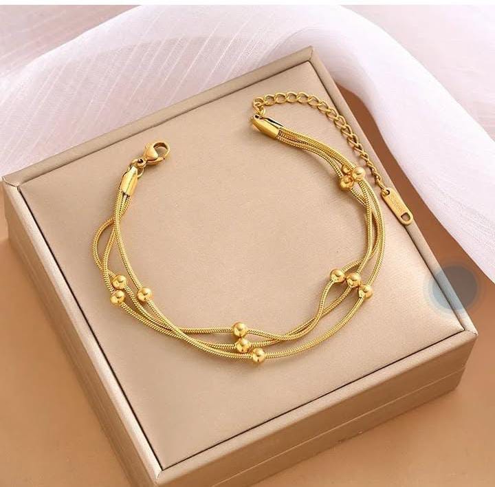 3 Layer Golden Beads Premium - Bracelet