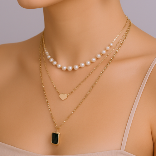 Trendy Three Layered - Necklace