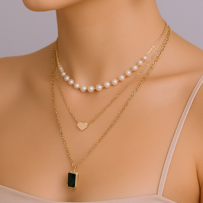 Trendy Three Layered - Necklace