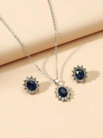 Crystal Diamond Silver - Jewelry Set