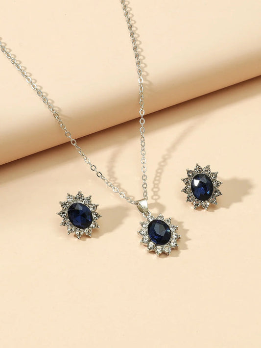 Crystal Diamond Silver - Jewelry Set