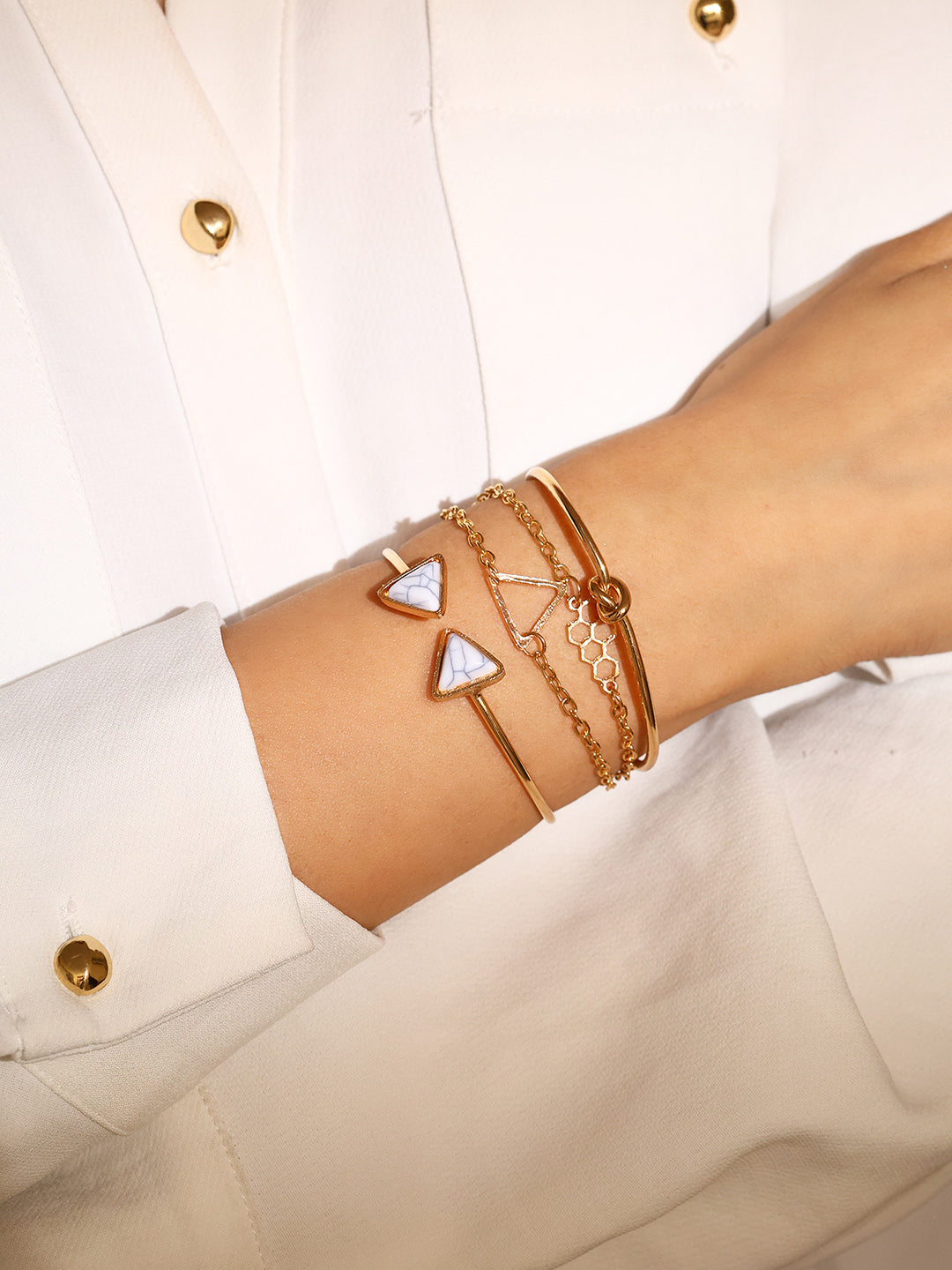 4pcs Metal Cuff Set - Bracelet