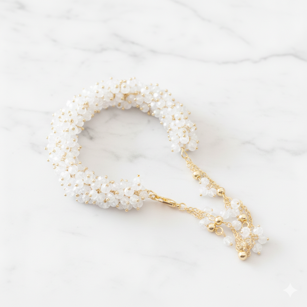 Crystal Beaded Gajra - Bracelet