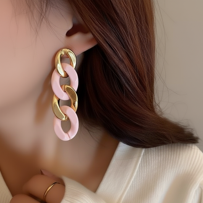 Acrylic Chain Drop - Earrings