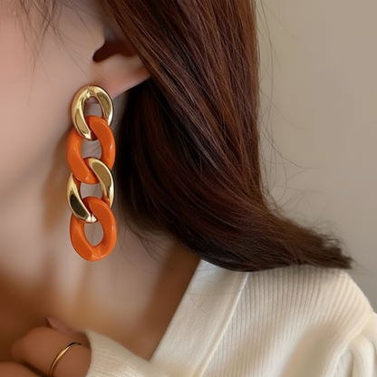 Acrylic Chain Drop - Earrings