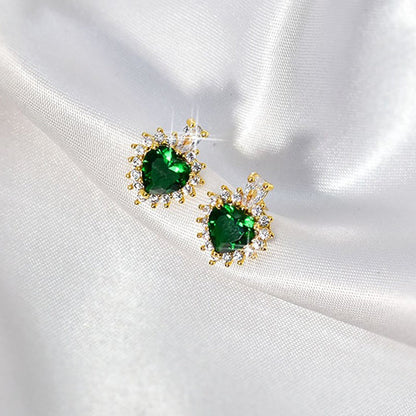 Green Diamond Heart - Jewelry Set