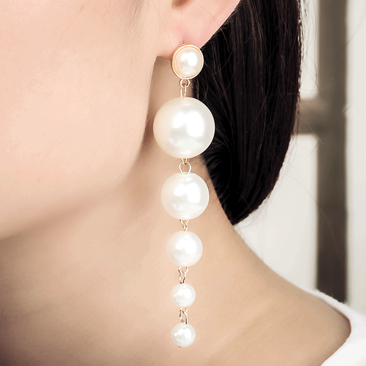 Stunning Long Pearl - Earrings