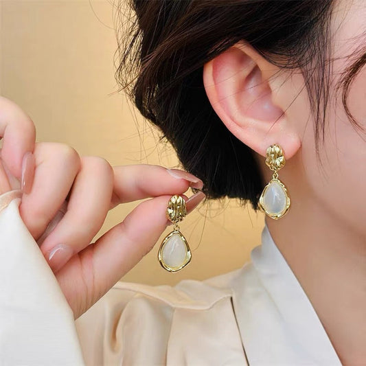Luxury White Stone Gold - Earring