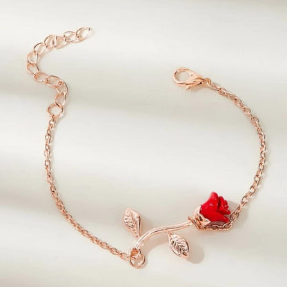 Rose Gold Rose Flower - Bracelet