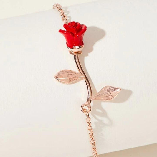 Rose Gold Rose Flower - Bracelet