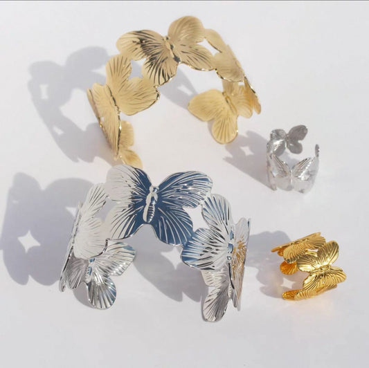 Butterfly Hand Cuff with Ring