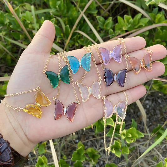 Charm Crystal Butterfly - Necklace