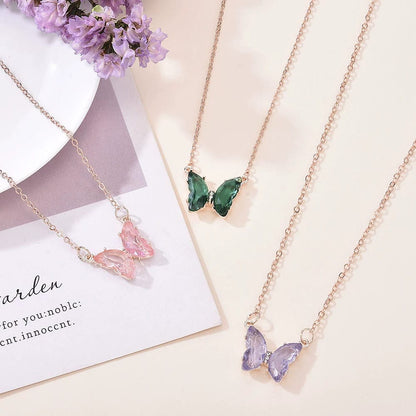 Charm Crystal Butterfly - Necklace