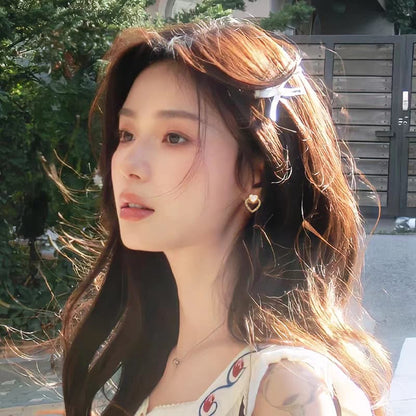 Korean Asymmetric Heart Stud - Earrings
