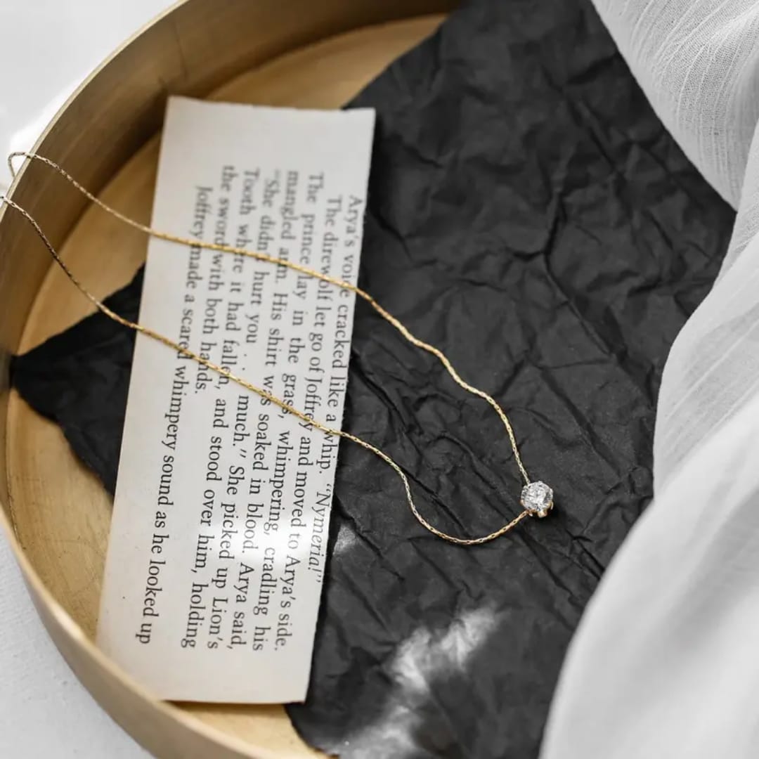 Single Stone Charm - Necklace