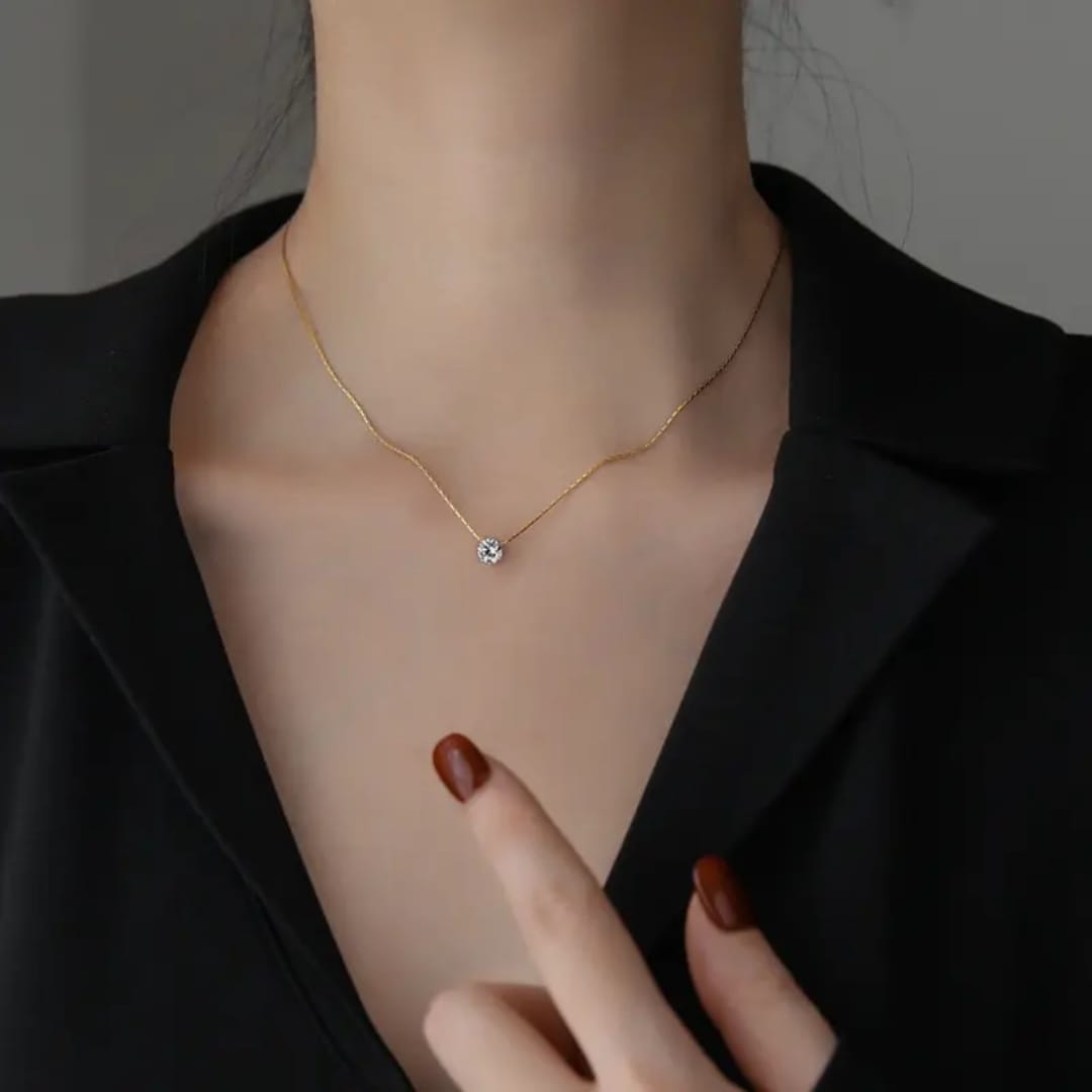 Single Stone Charm - Necklace