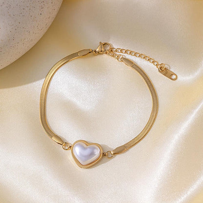 White Stone Heart - Bracelet
