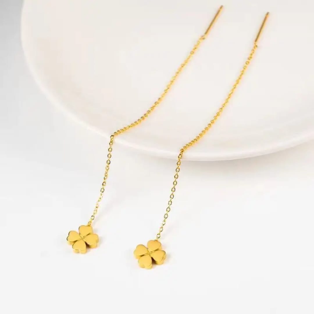 Four Leaf Clover Ear Threader - Earrings
