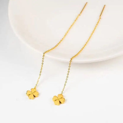 Four Leaf Clover Ear Threader - Earrings