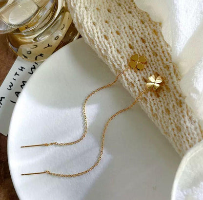 Four Leaf Clover Ear Threader - Earrings