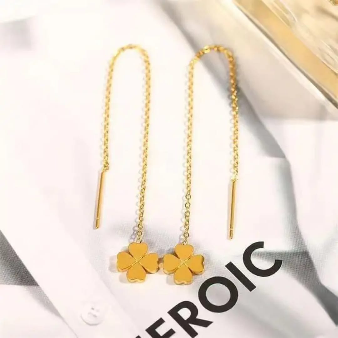Four Leaf Clover Ear Threader - Earrings